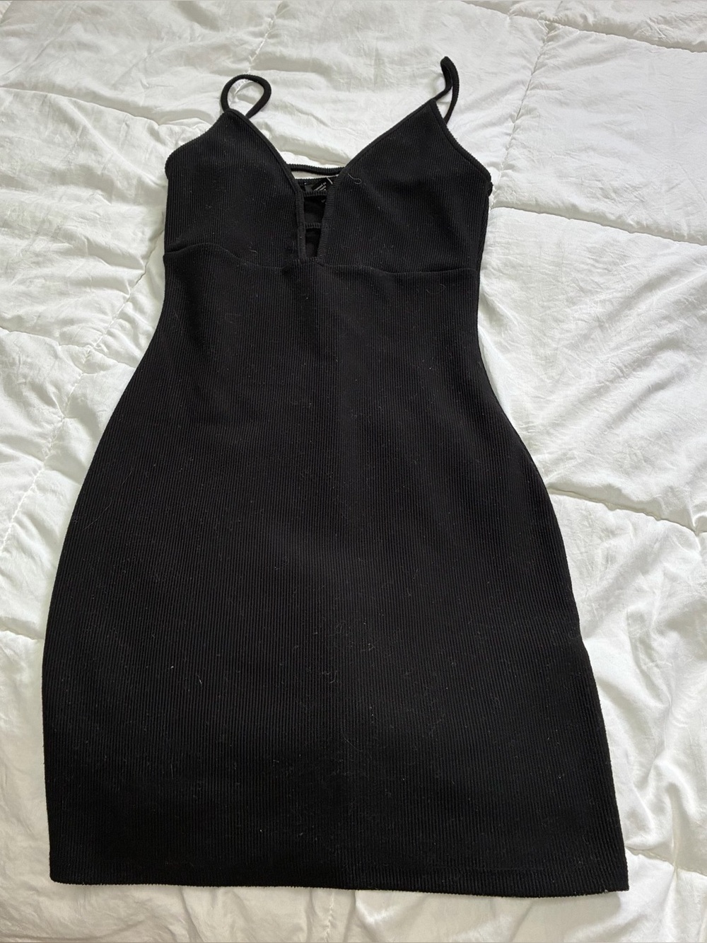 Forever 21 black ribbed bodycon dress
